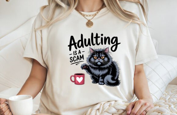 Adulting is a Scam Sarcastic T-shirt PNG