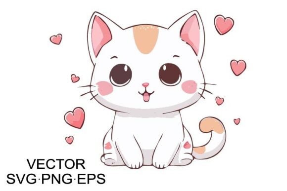 Cat Baby Girl SVG Vector Kawaii