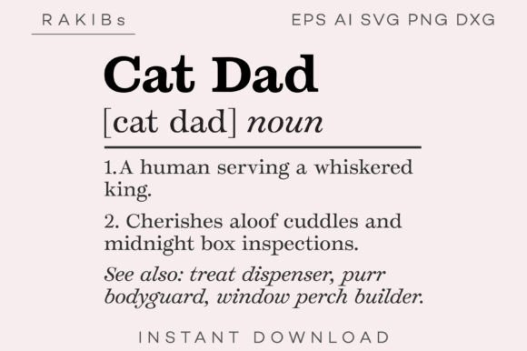 Cat Dad Funny Definition SVG PNG