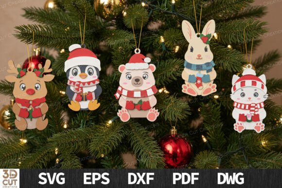 Christmas Animal Ornaments Bundle