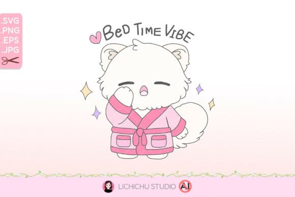 Cozy Sleepy Cat Bedtime Vibe SVG PNG
