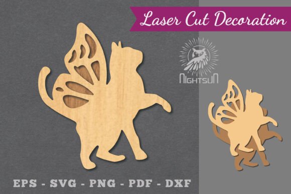 Cute Cat Laser Cut Decoration 1