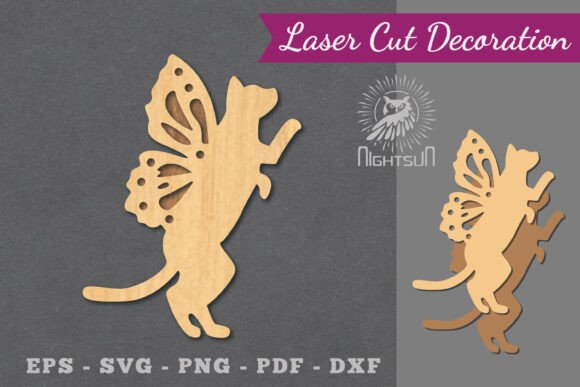 Cute Cat Laser Cut Decoration 2
