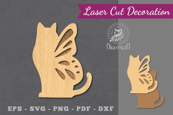 Cute Cat Laser Cut Decoration 4