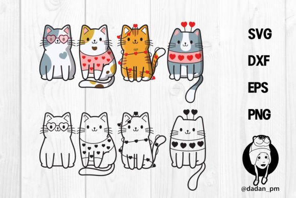 Cute Cat Valentines Day Svg