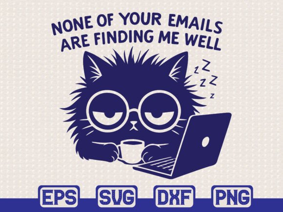 Funny Cat Work from Home SVG