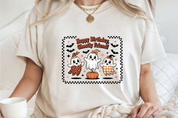 Halloween Birthday Cute Ghost Shirt PNG