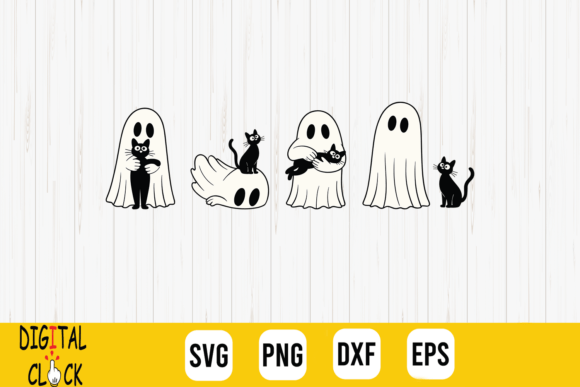 Halloween Black Cat Ghost Spooky Cats