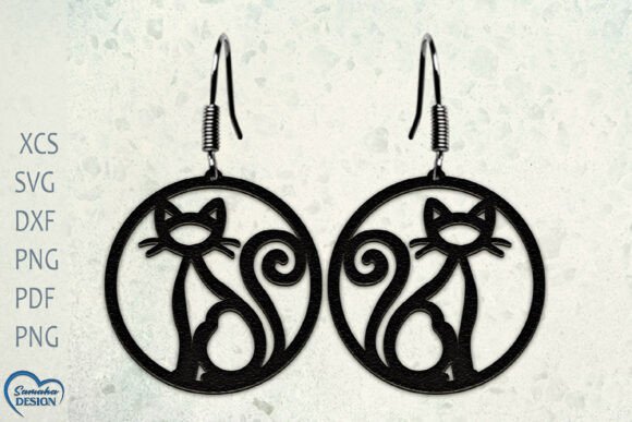 Halloween Cat Earrings Laser Cat