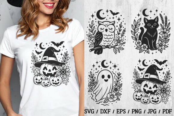 Halloween Pumpkin, Cat, Owl, Ghost SVG