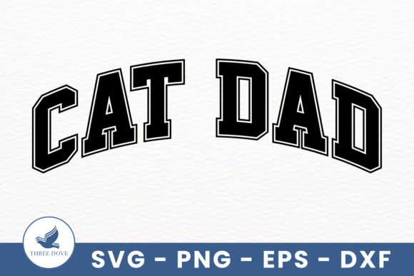 Retro Cat Dad Varsity SVG