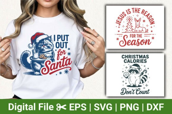 Santa Funny Cat Christmas, Raccoon Svg