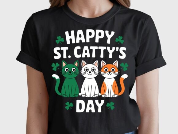 St Patrick's Day Cat Lover Shamrock SVG