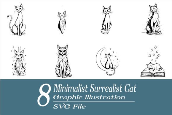 Surrealist Cat Graphic Set SVG Vol.1