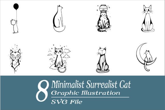 Surrealist Cat Graphic Set SVG Vol.2