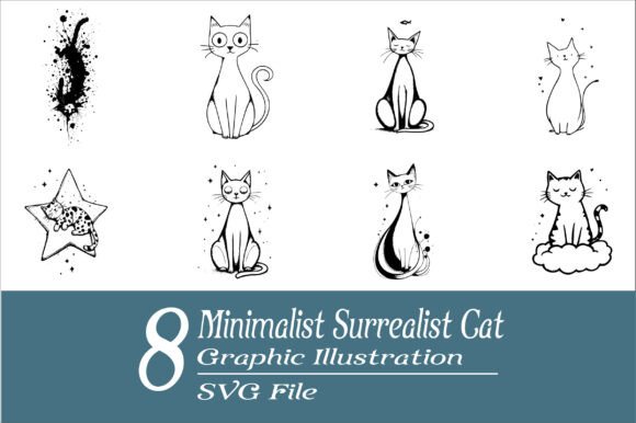 Surrealist Cat Graphic Set SVG Vol.3