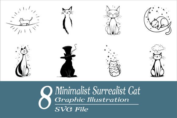 Surrealist Cat Graphic Set SVG Vol.5